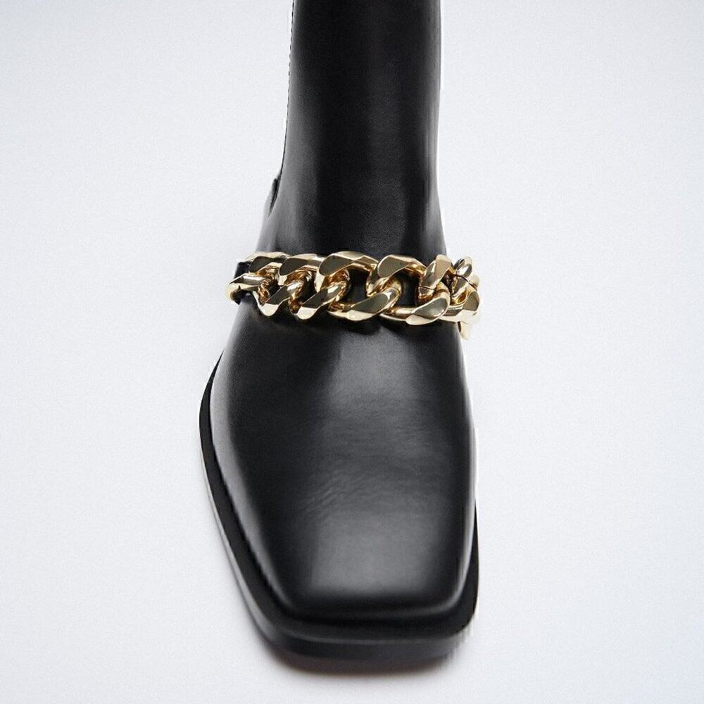 ZARA Black US 8 Square Toe Boots NWT LAST ONE!!! - Picture 14 of 16